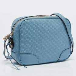 Gucci Light Blue Microguccissima Leather Bree Crossbody Bag