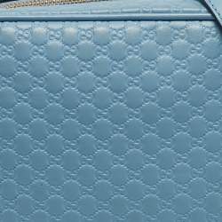 Gucci Light Blue Microguccissima Leather Bree Crossbody Bag