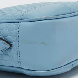 Gucci Light Blue Microguccissima Leather Bree Crossbody Bag
