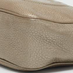Pre Owned Gucci Metallic Beige Leather Small Soho Disco Crossbody Bag