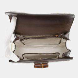 Gucci Multicolor PVC Leather GG Supreme Bamboo Top Handle Bag 