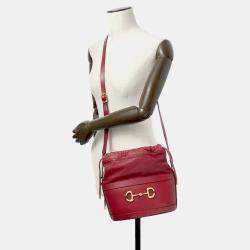 Gucci Horsebit 1955  Red Leather Bucket Bag