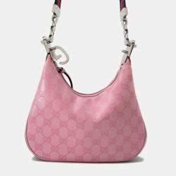 Gucci  Pink Pvc Canvas Attach Hobo Bag