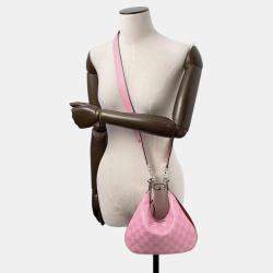 Pre Owned Gucci  Pink Pvc Canvas Attach Hobo Bag