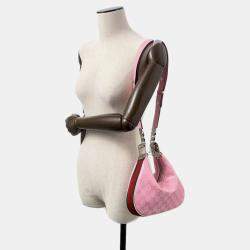 Pre Owned Gucci  Pink Pvc Canvas Attach Hobo Bag