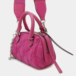 Gucci Pink Nylon Leather GG Matelasse Mini Travel Bag 