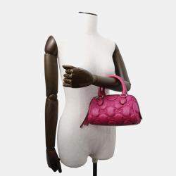 Gucci Pink Nylon Leather GG Matelasse Mini Travel Bag 