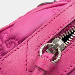 Gucci Pink Nylon Leather GG Matelasse Mini Travel Bag 