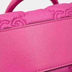 Gucci Pink Nylon Leather GG Matelasse Mini Travel Bag 