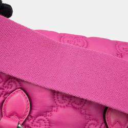 Gucci Pink Nylon Leather GG Matelasse Mini Travel Bag 