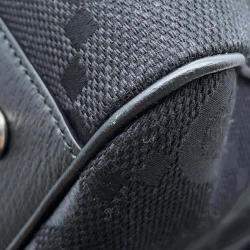 Gucci Black  Canvas Leather Jumbo GG Small Duffle Bag 