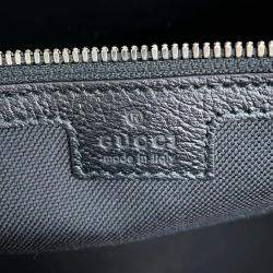 Gucci Black  Canvas Leather Jumbo GG Small Duffle Bag 