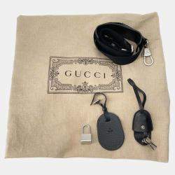 Gucci Black  Canvas Leather Jumbo GG Small Duffle Bag 