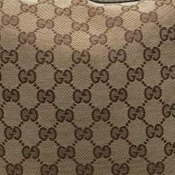 Pre Owned Gucci Beige/Khaki GG Canvas Bamboo Bar Hobo