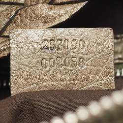 Pre Owned Gucci Beige/Khaki GG Canvas Bamboo Bar Hobo