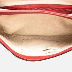 Pre Owned Gucci Red Leather GG Marmont Animalier Crossbody