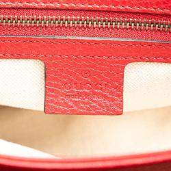 Pre Owned Gucci Red Leather GG Marmont Animalier Crossbody