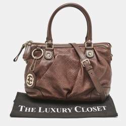 Gucci Brown Diamante Leather Medium Sukey Tote