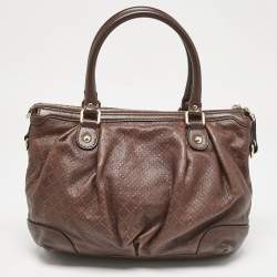 Gucci Brown Diamante Leather Medium Sukey Tote