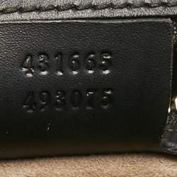 Gucci Black Leather Medium Web Sylvie Top Handle Bag