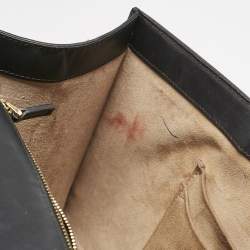 Gucci Black Leather Medium Web Sylvie Top Handle Bag