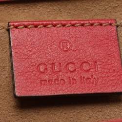 مملوكة مسبقًا Gucci Beige/Red GG Supreme Canvas and Leather Small Padlock Crossbody Bag