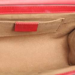 مملوكة مسبقًا Gucci Beige/Red GG Supreme Canvas and Leather Small Padlock Crossbody Bag