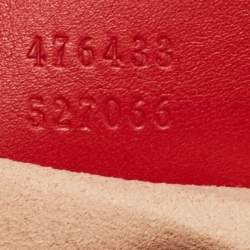 Pre Owned Gucci Red Matelassé Leather Super Mini GG Marmont Shoulder Bag