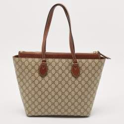 Gucci Brown/Beige GG Supreme Canvas Medium Tote