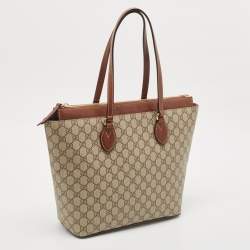 Gucci Brown/Beige GG Supreme Canvas Medium Tote