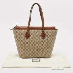 Gucci Brown/Beige GG Supreme Canvas Medium Tote