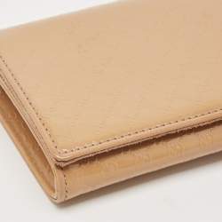 Gucci Beige Microguccissima Patent Leather Broadway Clutch