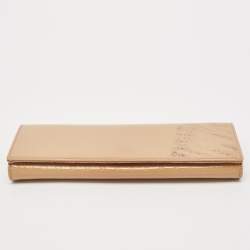 Gucci Beige Microguccissima Patent Leather Broadway Clutch