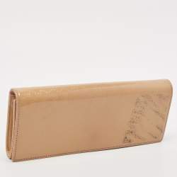 Gucci Beige Microguccissima Patent Leather Broadway Clutch