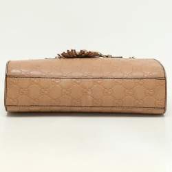 Gucci Beige Guccissima Leather Small Emily Chain Shoulder Bag
