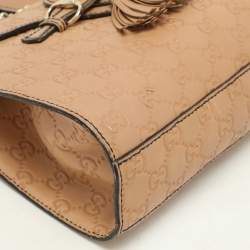 Gucci Beige Guccissima Leather Small Emily Chain Shoulder Bag
