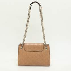 Gucci Beige Guccissima Leather Small Emily Chain Shoulder Bag