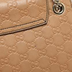Gucci Beige Guccissima Leather Small Emily Chain Shoulder Bag