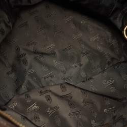 Gucci Dark Brown Suede and Leather Babouska Indy Boston Bag