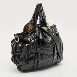Gucci Black Patent Leather Large Hysteria Hobo