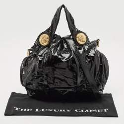 Gucci Black Patent Leather Large Hysteria Hobo