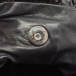 Gucci Black Patent Leather Large Hysteria Hobo