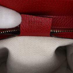 Gucci Red Medium Dollar Calf Soho Top Handle Convertible Tote