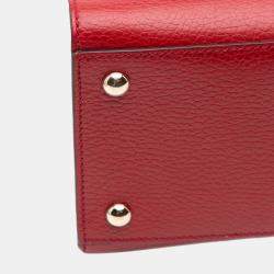 Gucci Red Medium Dollar Calf Soho Top Handle Convertible Tote