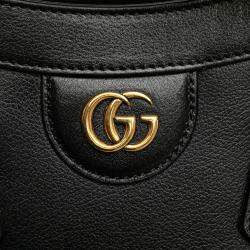 Gucci Black Small Leather Bamboo Diana Satchel