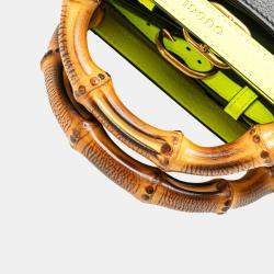 Gucci Black Small Leather Bamboo Diana Satchel