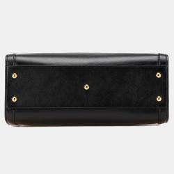 Gucci Black Small Leather Bamboo Diana Satchel