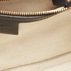 Gucci Brown/Navy Blue Glazed Leather Small Jackie 1961 Hobo