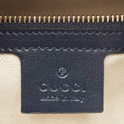 Gucci Brown/Navy Blue Glazed Leather Small Jackie 1961 Hobo