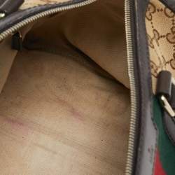 Gucci Beige/Brown GG Canvas Medium Vintage Web Boston Bag